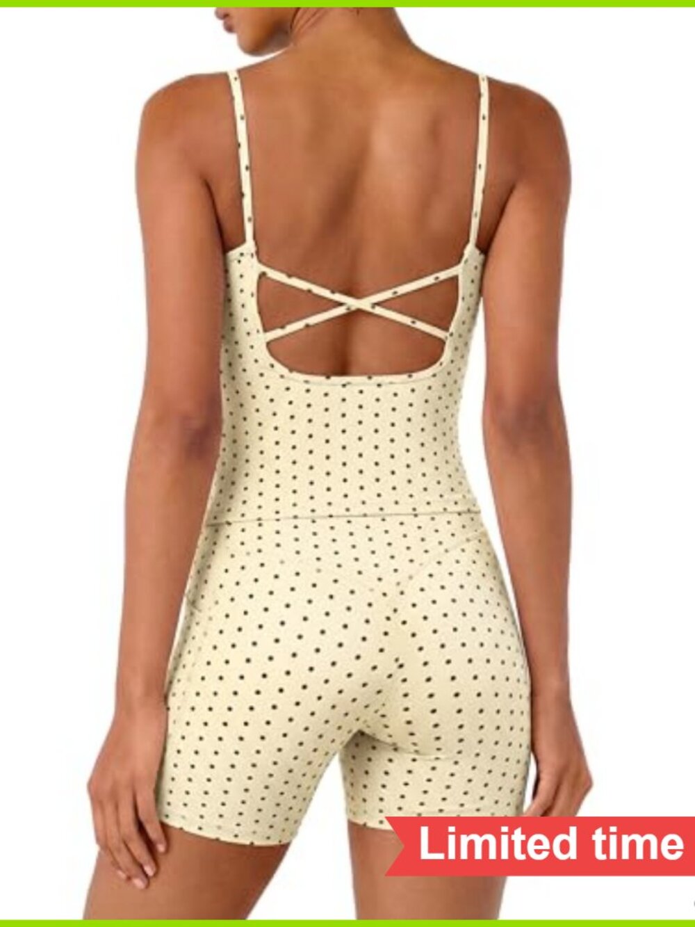 Women's 2-Piece Athletic Tank & Bike Shorts Set with Built-In Bra and Pockets